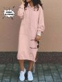 2023 Autumn and Winter Fashion New Women's Sweater Robe Large Hooded Elegant Pocket Split Warm Hoodie Long Dress. 