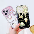 UCUC for Vivo Y03 Y18 Y18e Back Cover Cute Penguin  Cream Texture Wavy Edge Soft Silicone Phone Case. 