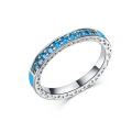Multi-Color Imitation Diamond Set Zircon Double For Women Fashion Trend Finger Ring Female Party Engagement Jewelry.