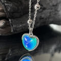 Creative Mood Necklace Color Change Emotion Feeling Temperature Control Heart Pendant Chain Jewelry for Women. 