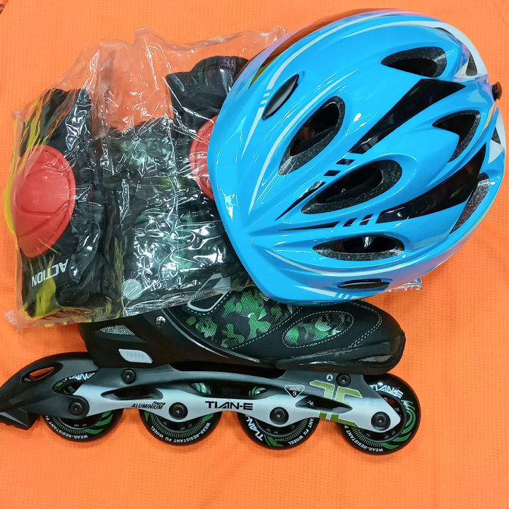 Inline roller skate shoes with guard helmet (size 38-41). | Daraz.com.bd