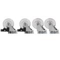 4 x Heavy Duty 75mm Swivel Castor Wheels Trolley Furniture Caster with Brakes - Load Capacity 100kg Per Wheel (Set of 2 x Swivel & 2 x Braked).