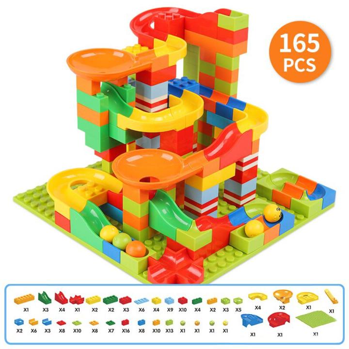 【happy one】Building Blocks Race Run Small Funny Slide Bricks Have Base ...