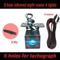 Car rear tachograph single camera Car 8LED reverse camera infrared HD vision with light perforated rear image 5 pin. 
