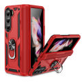 Applicable to New Samsung Z Fold 5 Sergeant Phone Case Folding Car Magnetic Suction Bracket Protective Case Drop-Resistant. 