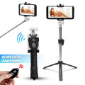 Popular Expandable wireless Bluetooth shutter selfie stand. 