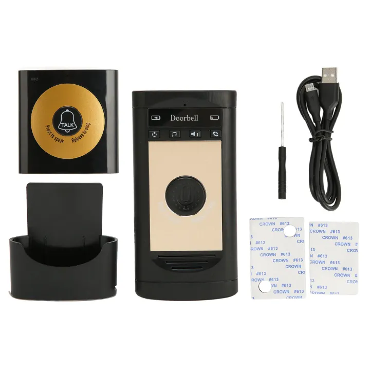 Wireless%20Intercom%20Doorbell%202%20Way%20Talk%20Clear%20Sound%20Large%20Range%20Electronic%20Doorbell%20Set%20for%20Home%20Office%20Black%20-%20Image%203