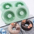 Non-Stick 2-Cavity Doughnut Baking Mold DIY Silicone Silicone Baking Pan Cake Mold Muffins.