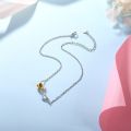 U7 925 Sterling Silver Anklet Women Barefoot Leg Chain Rose Flower Foot Bracelet Summer Beach Jewelry Gift for Mother's Day.
