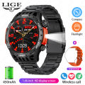 2024 Exercise Monitoring Waterproof Men Smart Watches Bluetooth Call Health Management Smartwatch Outdoor Compass LED Lighting.