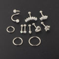 1Set Ear Bone Nail Piercing Set Cartilage Zircon Tragus Nose Lip Rings Helix Barbell Stud Earring Hypoallergenic Pircing Jewelry.