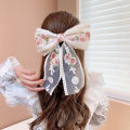 Embroidery Bow Lace Hair Clip For Women Girls Elegant Spring Clip Hair Accessories Fashion Big Bow Hair Clip Yao Store. 