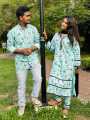 New Exclusive Designer high quality skin print readymed couple dress.. 