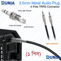 3.5mm Metal Audio Plug 4-Pole TRRS Connector Solder Repair Kit.
