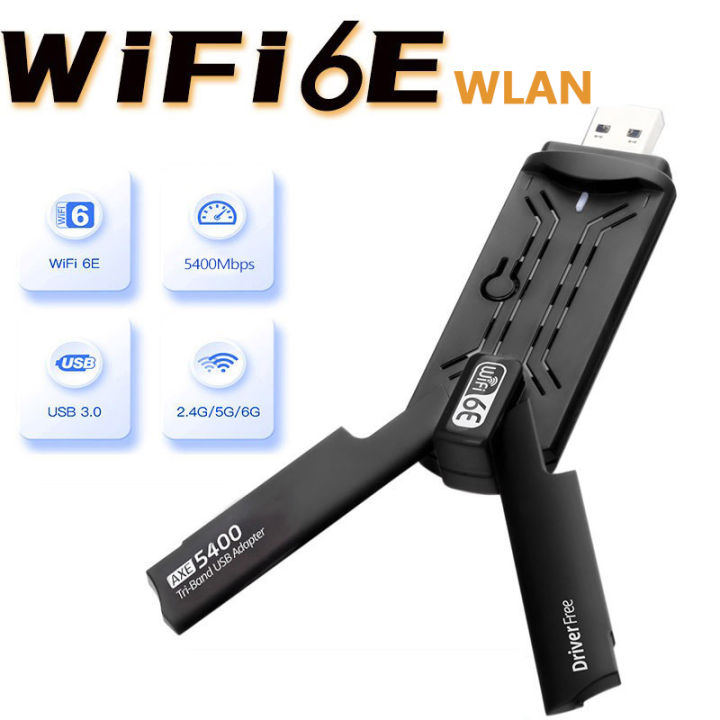 AX5400M USB Wifi6E Adapter 2.4G&5G&6GHz USB 3.0 Wifi 6 Receiver Tri-band Antenna MU-MIMO Plug And Play For Windows 10/11 Eatop