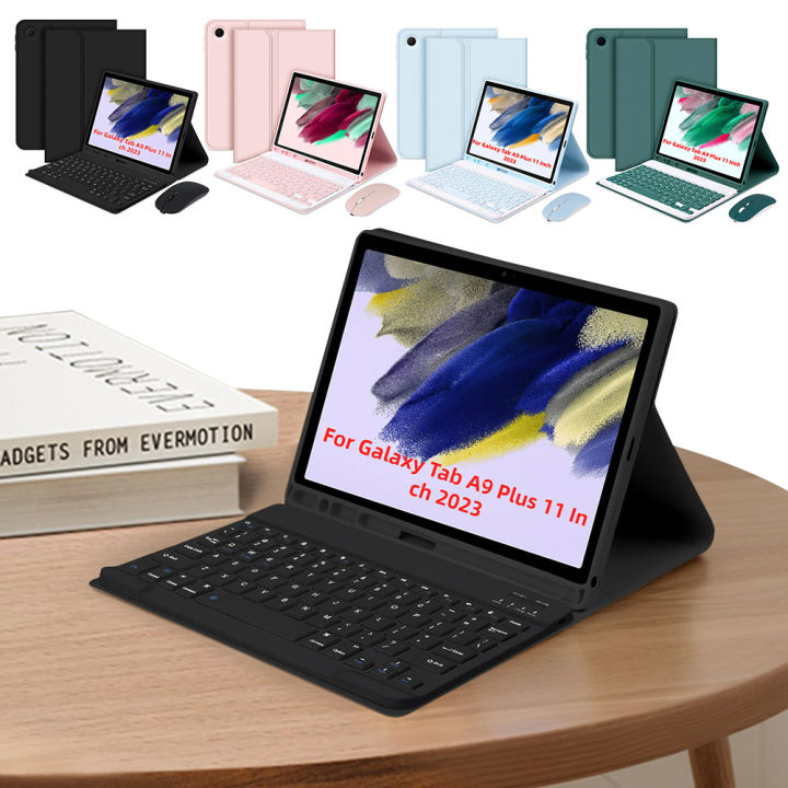 For Samsung Galaxy Tab A9 Plus 11 Inch Case with Bluetooth-Compatible Keyboard Cover Auto Sleep/Wake W/Pencil Holder with Mouse