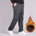 Winter Thick Pants Men Double Layer Fleece mere Overalls High Quality Men's  Trousers Warm  Cargo Pants. 