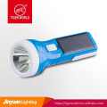 Plastic solar powered hand held led flashlight rechargeable solar torch lights with solar board charging. 