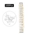 100pcs/Pack Bear Anti-allergy Plastic Earrings PinsTransparent Rainbow Mix Color Stud Earrings for Women Jewelry Accessroies. 