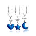 【Daily Necessities For Anyone Store】3pcs Fashion Cute Star Moon Good Sister Pendant Necklace BFF Best Friends Jewelry Love Three-Piece Necklace Jewelry. 