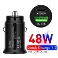 New 48W USB Type C Car Charger QC3.0 Quick Charge for iPhone 14 13 Samsung USB Charger.