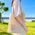Polyester Fiber Shoulder Bag Eco Friendly Crochet Tote Shopper Handbag for Casual Women Shopping Travel. 