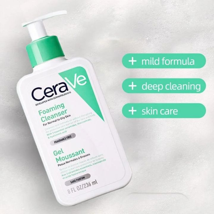 International USA Product CeraVe Foaming Cleanser For Normal To Oily Skin 236ml