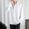 Shirt Men Solid Long sleeved Shirt For Men Korean Fashion Shirts Comfortable Blouses Casual Loose Classic Single Breasted Shirt.