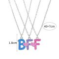 Qpeach 3Pack Heart Flower Butterfly Star Glitter Pendant Best Friend Girls BFF Necklace of 3 for Kids Friendship Jewelry Gifts. 