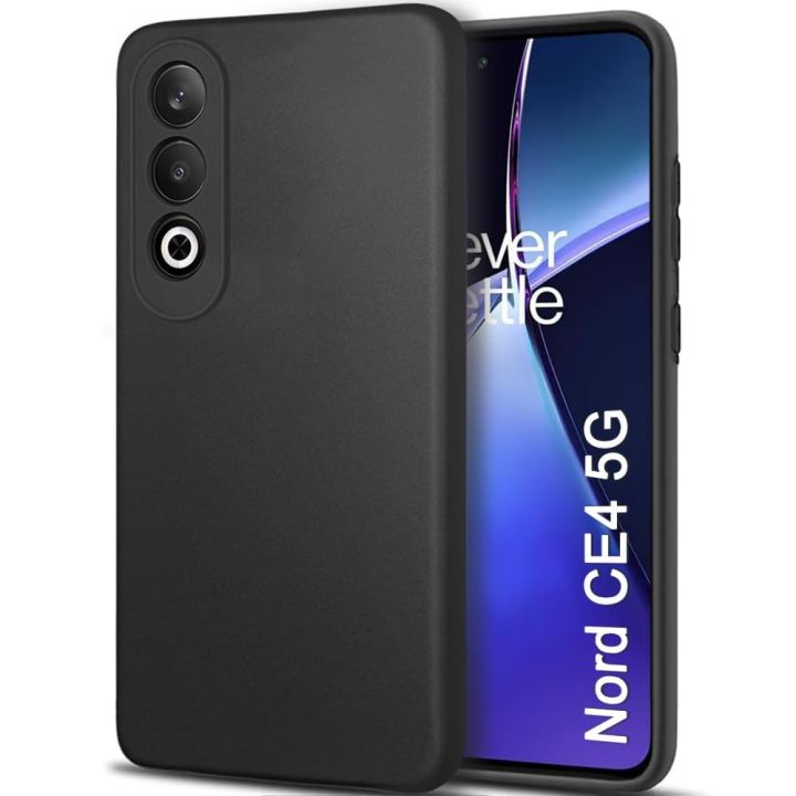 OnePlus%20Nord%20CE4%20Silicone%20Matte%20Flexible%20Soft%20Phone%20Case%20-%20Black%20-%20Phone%20Back%20Cover%20-%20Image%202