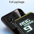 Biruiqu For ASUS ROG Phone 9 Pro Shockproof Fashion Marble Tempered Glass Back Case Cover.