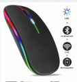 Rechargeable Wireless RGB Waterproof Optical Mouse, For Pc and Laptop Gamer Dual Model 2.4GHz Mouse - Nano receiver - Palm Grip - Black Fun Gaming - Optical Wireless Mouse.