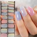 Harunouta 20Tips Holographics Semi-cured Nail Gel Wraps Press On Nails Gel Polish Nail Stickers Nail Charms Full Cover Nails. 