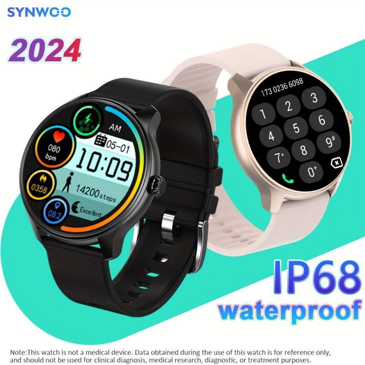 IP68 Waterproof Smart Watch, Full Touch Screen Display With Message, Answer Make Call Smartwatch, Sleep,Body Temperature, Body Monitoring, Sports Pedometer, Information Smart Watch For Android For IOS