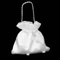 Bridal Wedding Satin Dolly Bag Handbag with Beaded Chain White. 
