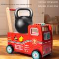 Baby Push Cart Learning Fire Truck Theme Stand Push Pull Toy. 