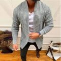 Cardigan Korean Style For Men Casual Single Breasted Solid Color Business New Men's Winter Fashion Knit Sweater. 