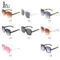 JZU Fashion Women Oversize Sunglasses Black Leopard Gradient Plastic Brand Designer Female big retro Sunglasses for women oculos.