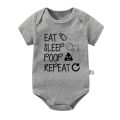 0-24M Toddler Cotton Rompers Unisex Baby Clothes EAT SLEEP POOP Jumpsuit Lovely Girls Outfits Infant Boys Bodysuits.