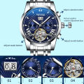 Tevise Full Steel Mens Watches Fashion Top Brand Luxury Business Tourbillon Automatic Mechanical Watch Men Waterproof Watch.