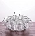 Everyday Use Good Quality Strong Tea coffee Cup Set exclusive glassware Crystal Clear transparent Beautiful unique design Premium Cup Set 6 Piece 190 Ml.