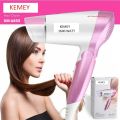 Kemey KM 6833 Cool and Hot Electric Foldable Hair Dryer for Women. 