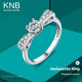 KNB 0.5CT Luxury Moissanite Elegant Wedding Bow Knot Rings for Women 925 Sterling Silver Brilliant Diamond Bridal Fine Jewelry. 