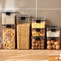 Food Storage Kitchen Container Plastic Box Jars for Bulk Cereals Kitchen Organizers for Pantry With Lid Home Organizer Jars. 