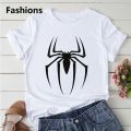 Fashions Profesional SPIDER White Woman T Shirt Art Printing Design Oversized Short Sleeve Comfort Female Tee Y2K Graphic Loose Cool Girl.