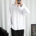 Shirt Men Solid Long sleeved Shirt For Men Korean Fashion Shirts Comfortable Blouses Casual Loose Classic Single Breasted Shirt.