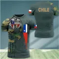 Chile Shirt Men's T-Shirt Tops 3D Printed Chilean Flag Tees Veteran Short Sleeve Male Summer O Neck Oversized Vintage Streetwear. 