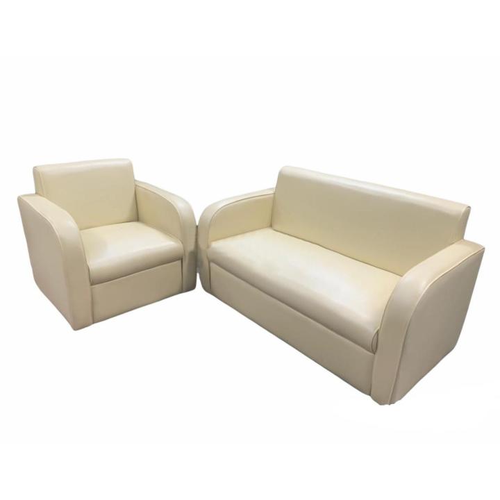 Synthetic%20Leather%20Straight-backed%20Snug%20Sofa%20Set%20for%20Living%20Room%20Off%20White%20(2+1)%20-%20Image%202