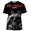 New Trendy Sons of Anarchy 3D Printed T Shirts Mens Womens Harajuku Style Streetwear Summer Tops.