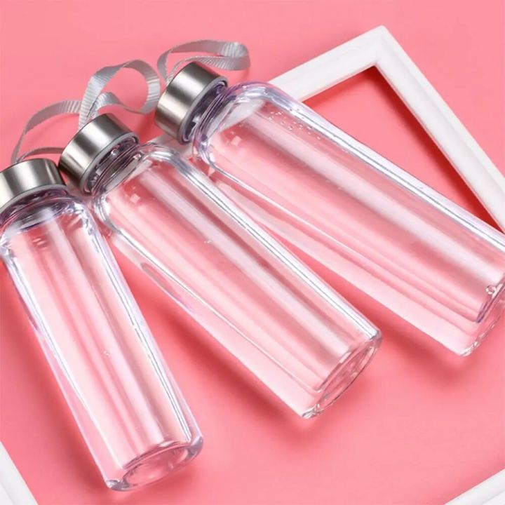 300/400/500ML Plastic Transparent Round Portable Water Bottles Outdoor Hiking Sports Travel Carrying for Water Bottle Drinkware